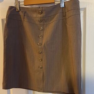 Elegant Button-Front Tan Skirt